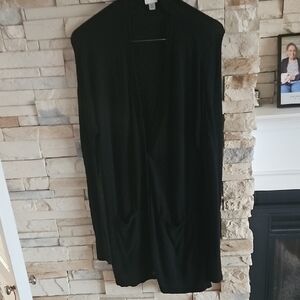 A New Day Buttonrd Long Sleeve Black Cardigan Sweater With Front Pockets